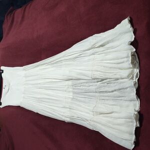 HYFVE Strapless White Long Dress, Mini Lined,  Size L